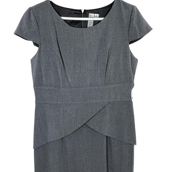 Emma & Michele Gray Sheath Dress with Peplum Waist – NWT – Size 12 - Picture 3 of 14